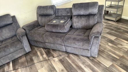 Beautiful grey sectional couches