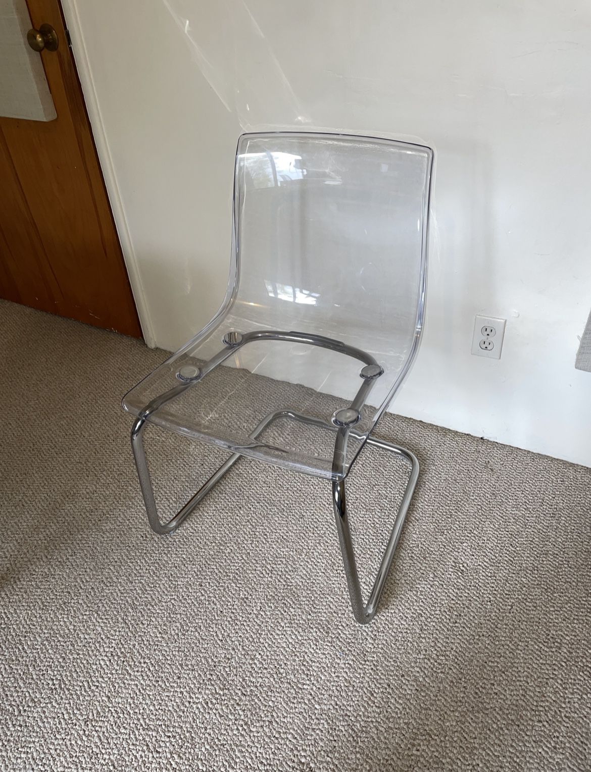 4x Acrylic Dining Chair Ikea Tobias Clear Transparent