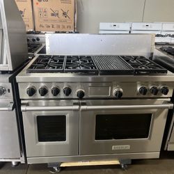 Wolf48”Wide Dual Fuel Range Stove Stainless Steel 