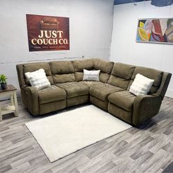 Free Delivery - Brown Reclining Sectional Couch