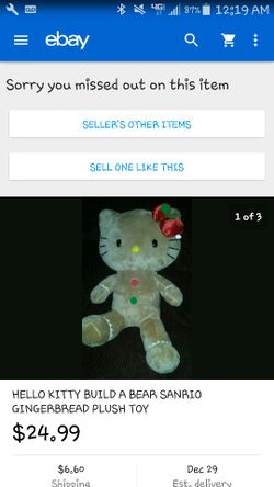 Build a bear Work shop BABW limited ed Hello Kitty gingerbread
