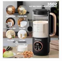 Arcmira Nut Milk Maker Multifunctional 35oz Electric Black/Rose Gold