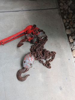 Three ton chain hoist and cable come along