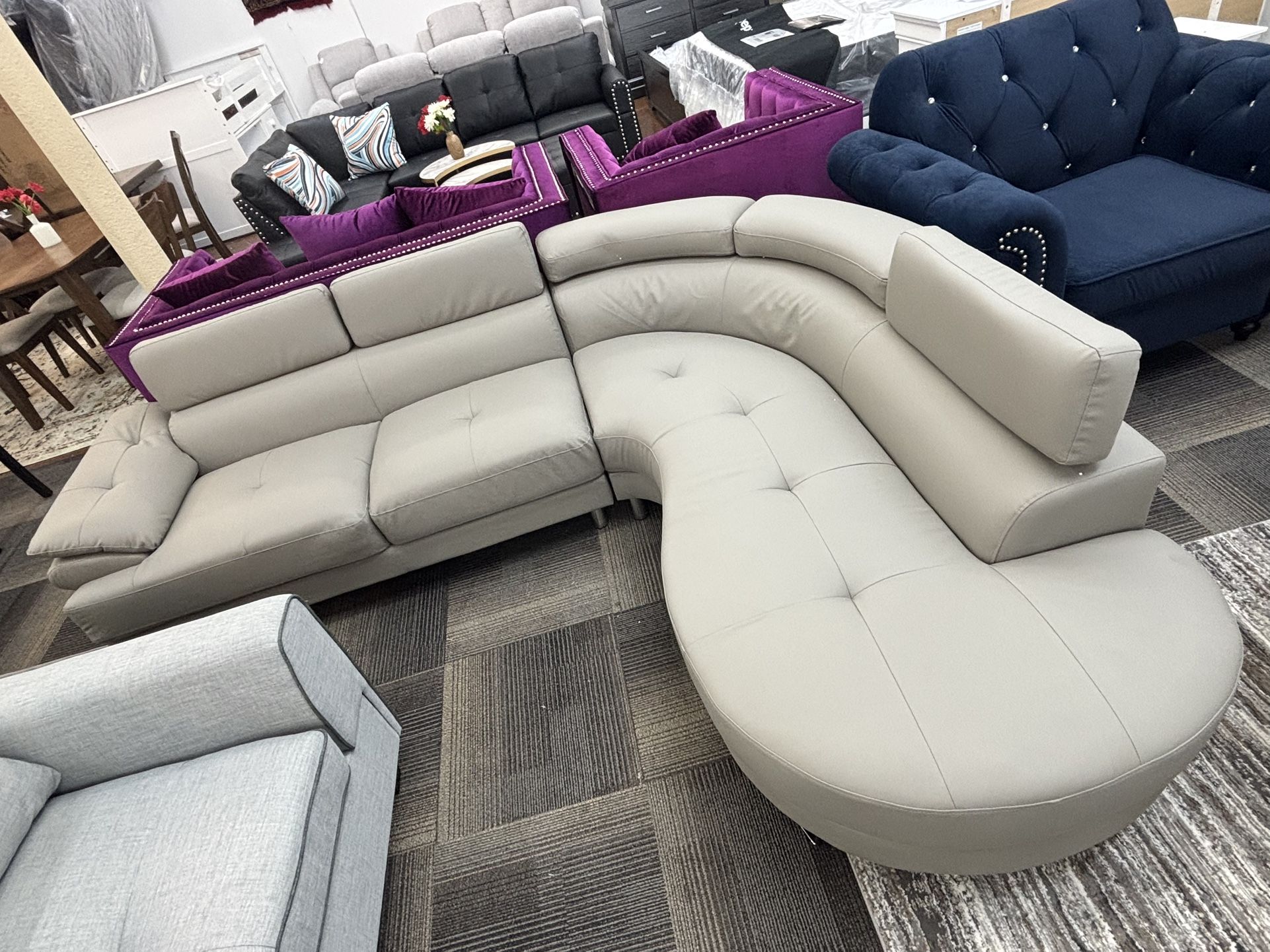 🔥 Modern Comfort – 2-Piece Adjustable Headrest Sectional Sofa Set 🔥 Perfect for Homes, Apartments, Studios & Offices!
