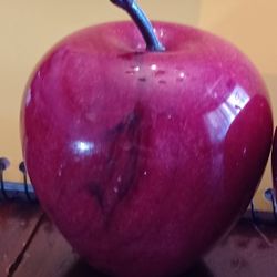 Vintage Polished Red Marble Apple.