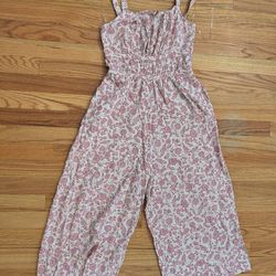 Women's pink floral romper