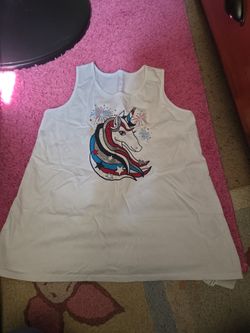 Patriotic unicorn tank top size 14-16 girls