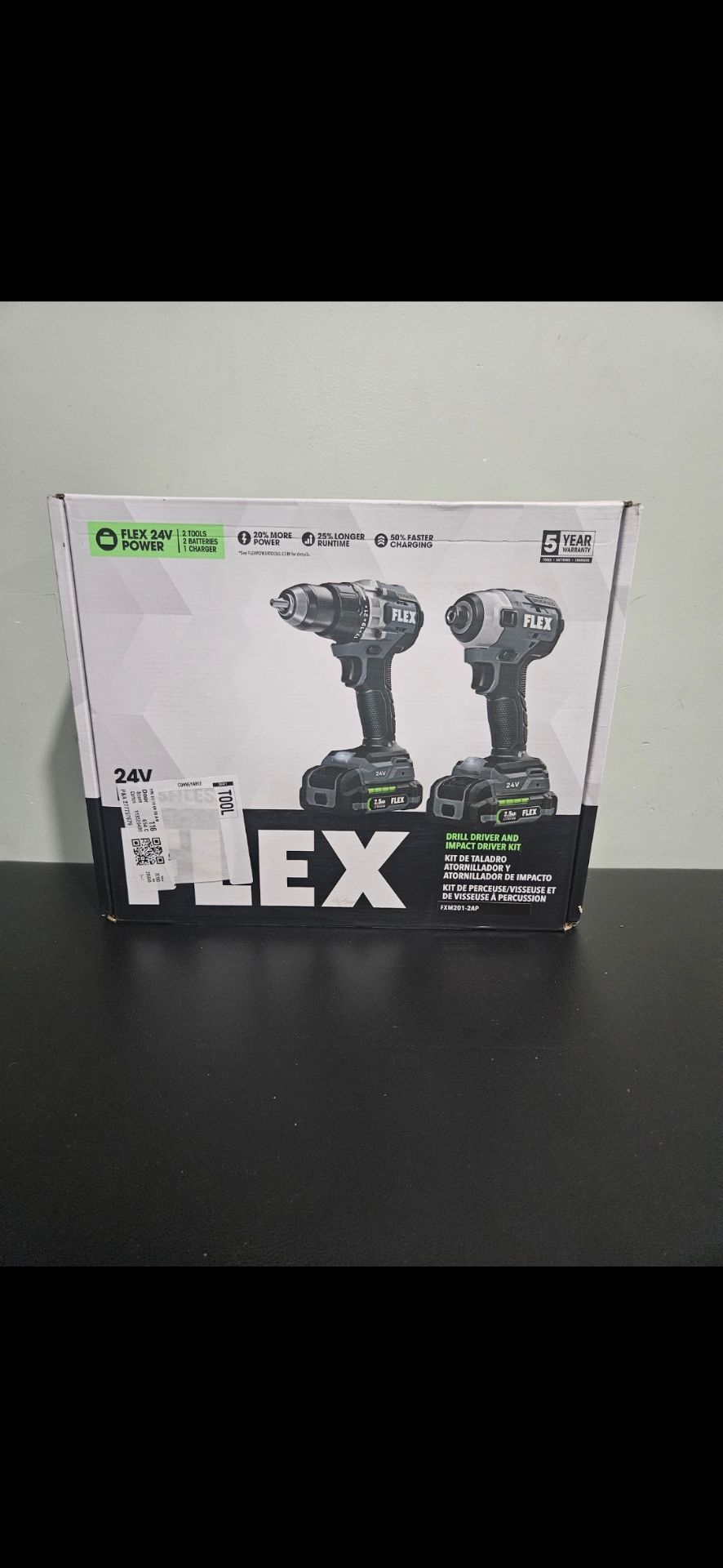 Flex 24v DRILL DRIVER AND IMPACT DRIVER KIT New Never Used