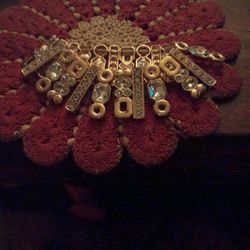 Bracelet Gold Tone With Rhinestones