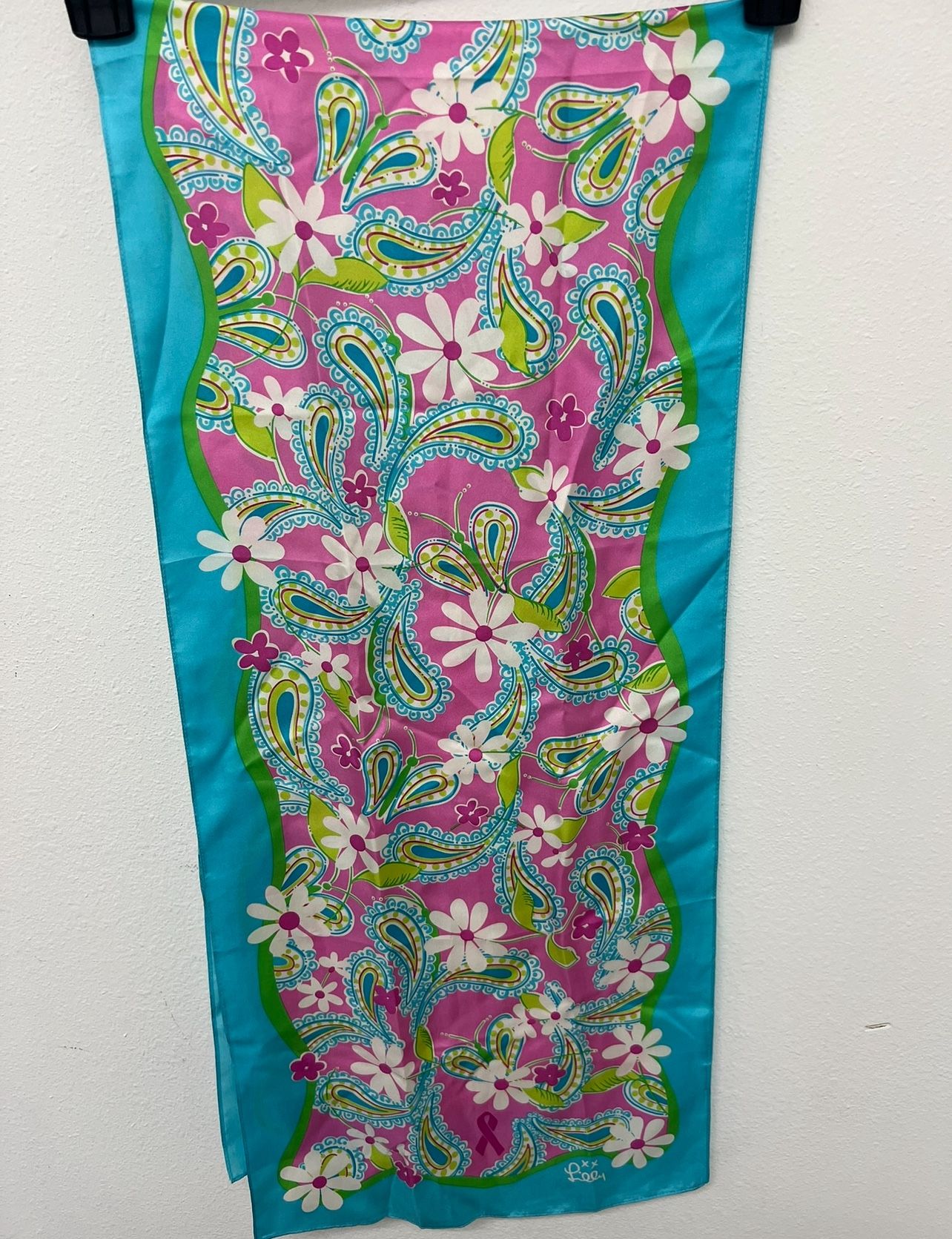 Lilly Pulitzer Ford Limited Edition 2004 Breast Cancer Paisley Scarf Silk