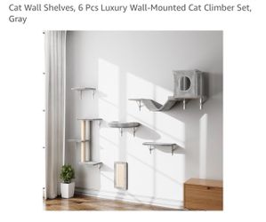 Nunu Lab Cat Wall Shelves, 6 Pcs Luxury Wall-Mounted Cat Climber Set