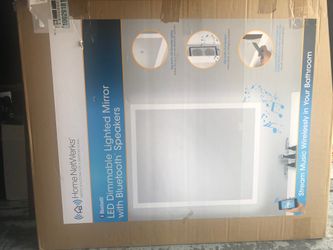 Dimmable lighted bathroom mirror with Bluetooth