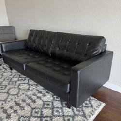 Black Tufted Sofa 