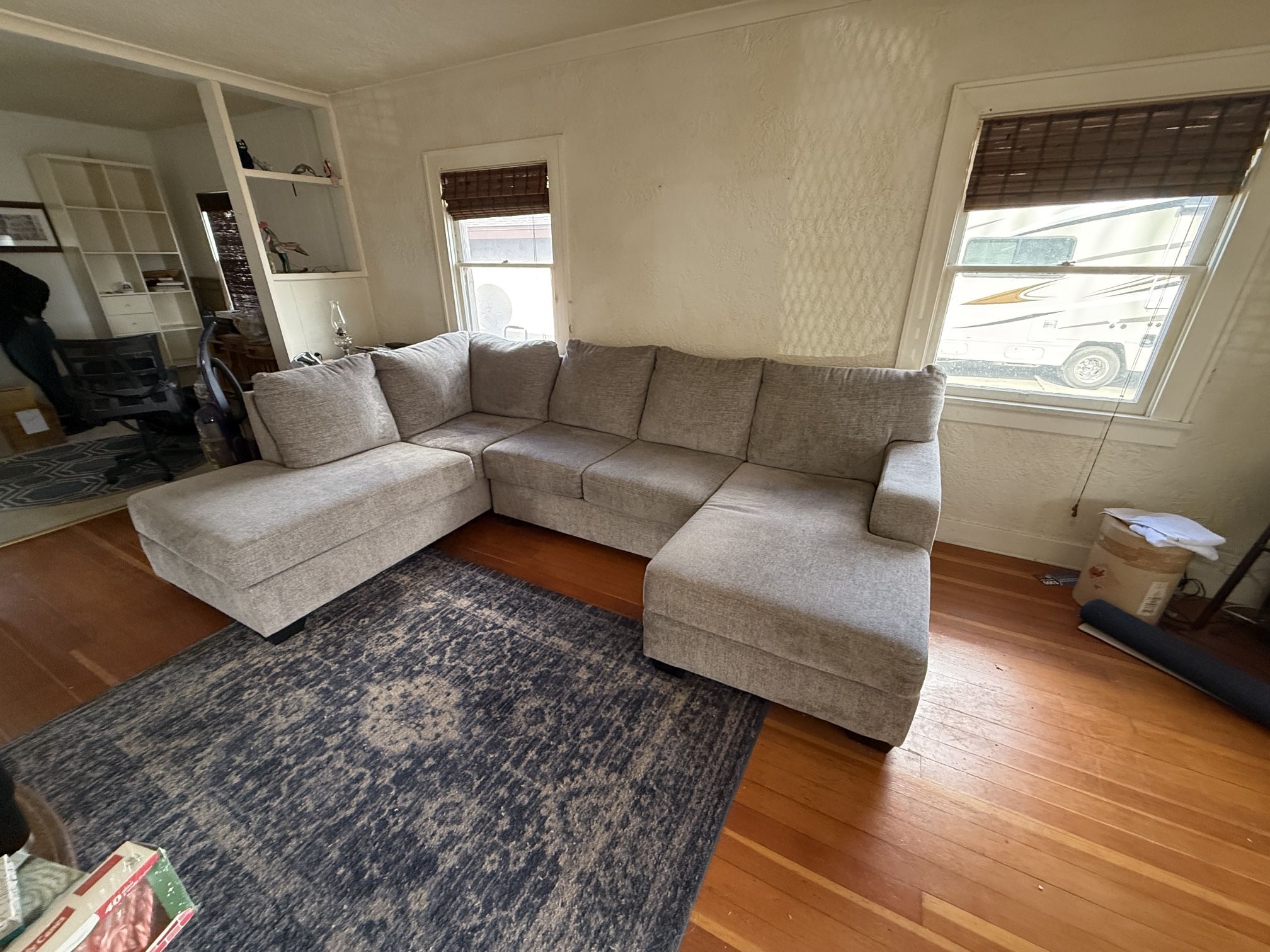 Ashley Furniture Cambri 2 Piece Sectional With Chaise. Grey Fabric (one Year Old)