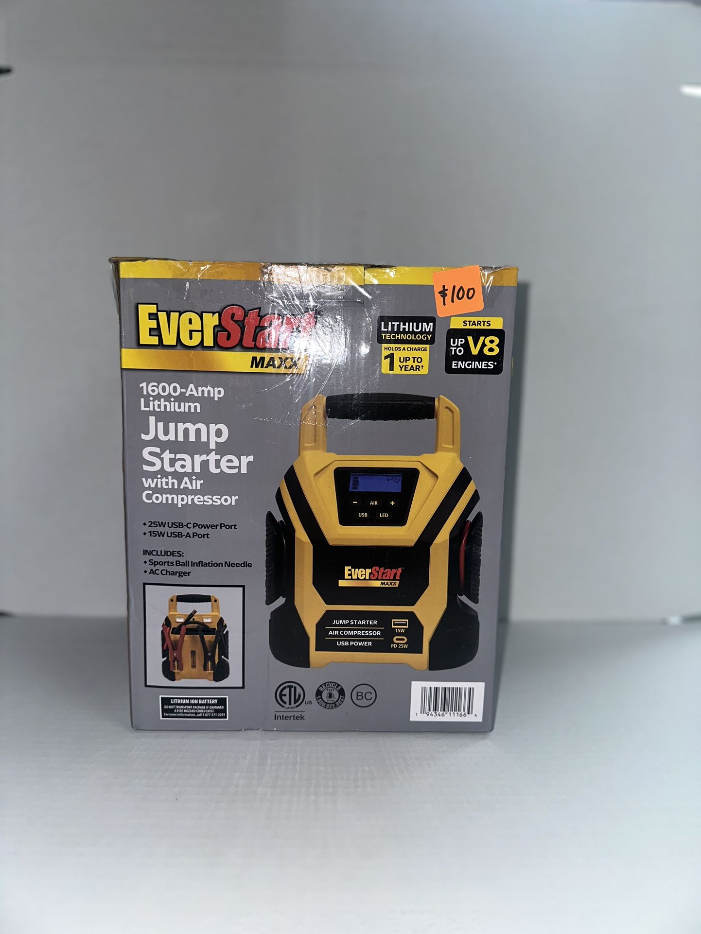 EverStart Maxx 1600A Lithium Jump Starter w/ Air Compressor