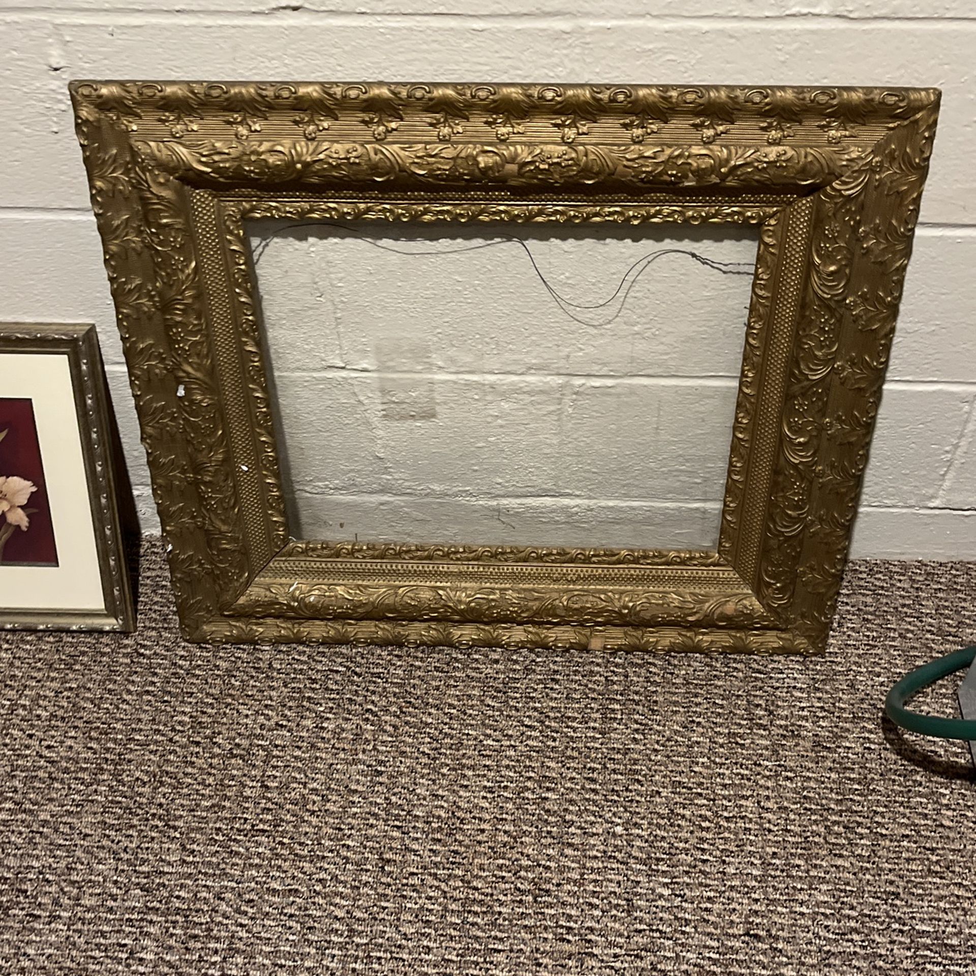 Antique Glass Picture Frame
