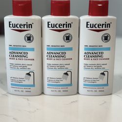 Eucerin Advanced Cleansing Body & Face 16.9  Oz $8 Each