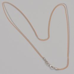 14K Rose & White Gold Two Tone Chain Necklace 15.25” Solid Gold