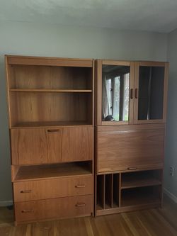 MUST GO TODAY. DROPPED PRICE - Scandinavian Designs Teak Wall Unit Furniture 