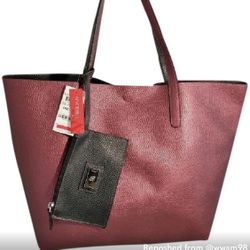 Style &Co Reversible Maroon And Black Handbag