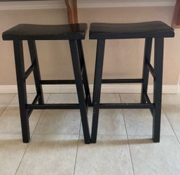 Two black Target stools