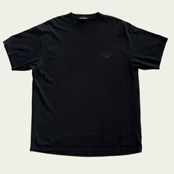Balenciaga Sinners Embroidered Logo T-Shirt SS18 Black Sz L