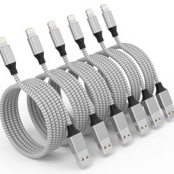 iPhone  Chargers - 6pk Silver iPhone Charger