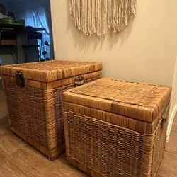Boho Vintage Wicker Boxes 