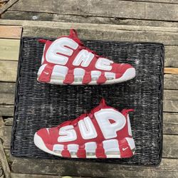 Supreme X Nike Red Uptempo Size 10