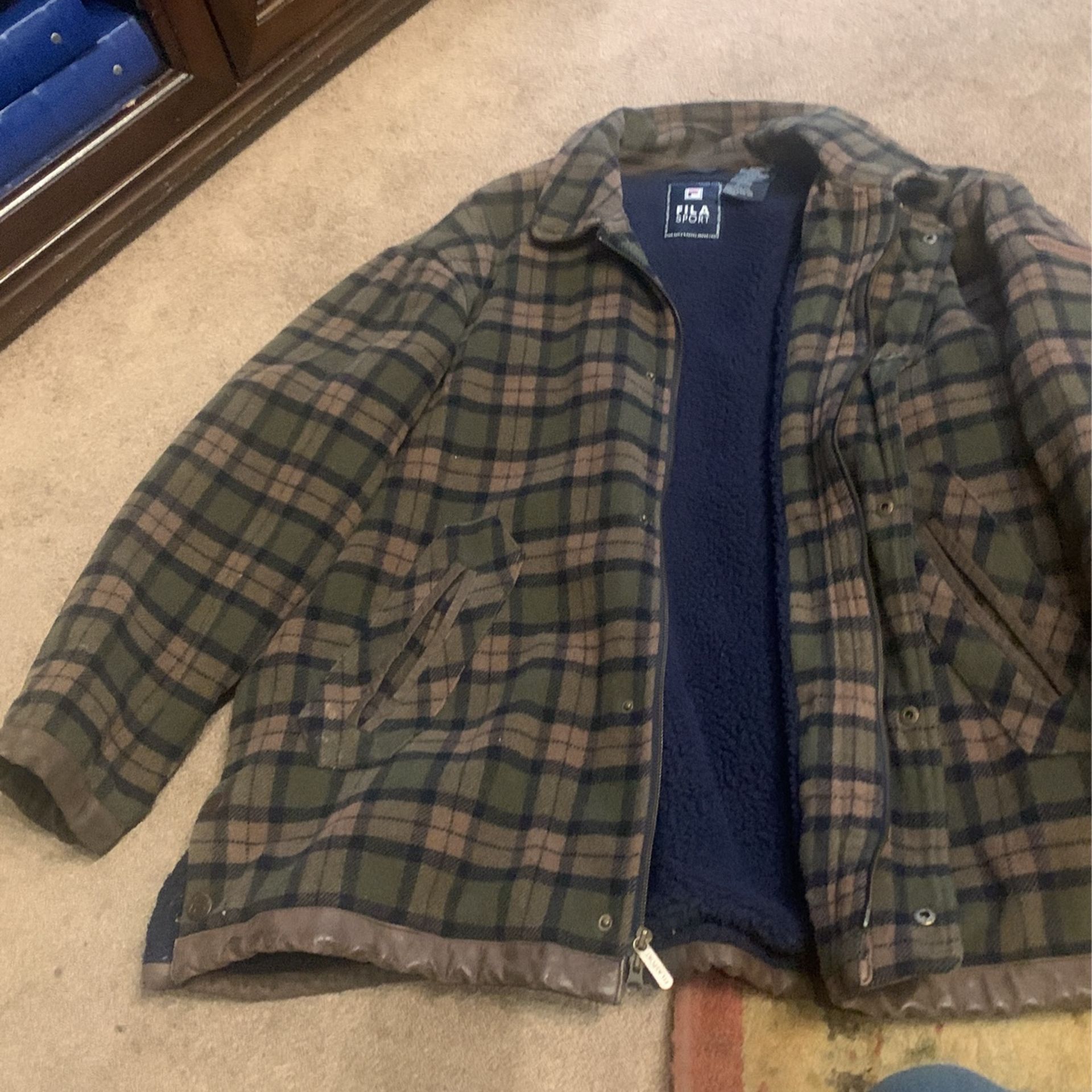 Fila Sport Jacket, Large Green, Brown And Black Men