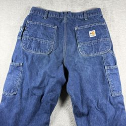 Carhartt FR Jeans Loose Fit Denim FRB13-DNM CAT2 2112 Men’s Sz 32x27 Distressed