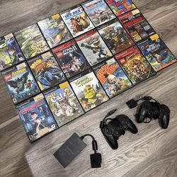 Play station 2 games and controller