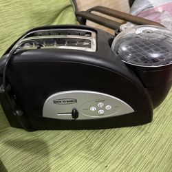 Toaster with side coffee pot