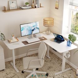 L-Shaped Motorized Reversible Standing Desk (NEW IN BOX)