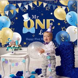 First Birthday Paper Bags And Backdrop Set