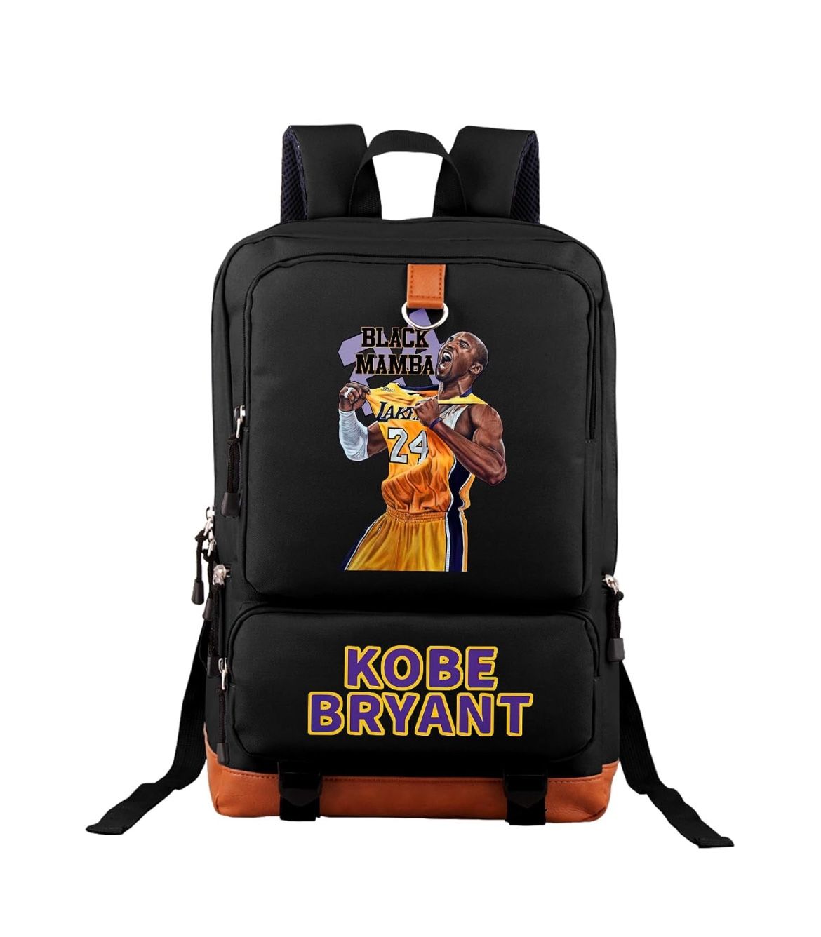 Kobe Bryant Backpack Casual Travel Bookbag Multifunction Large Capacity Lightweight Rucksack(Black)