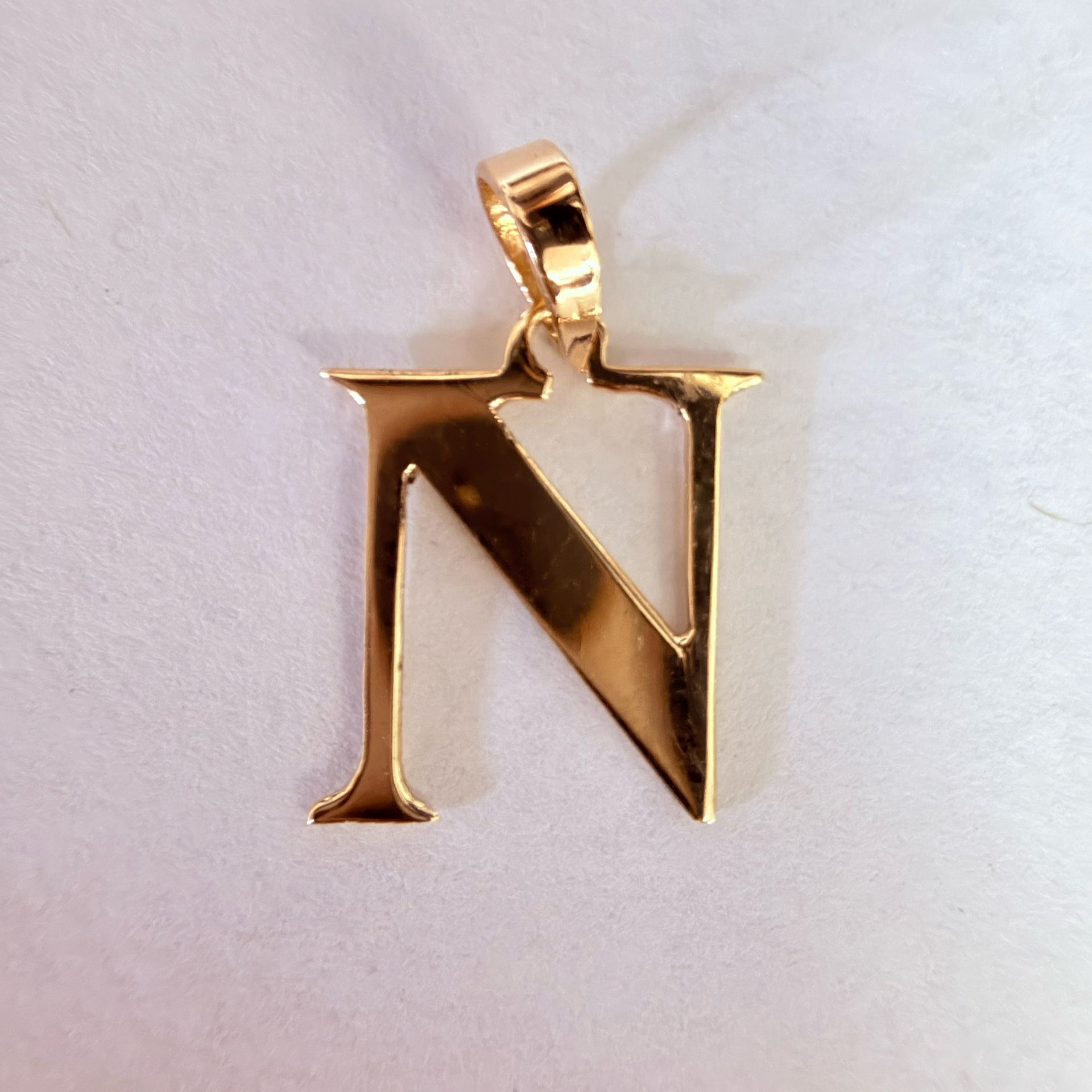 14K Gold “N” Charm