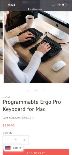 Matias ergo keyboard for Mac
