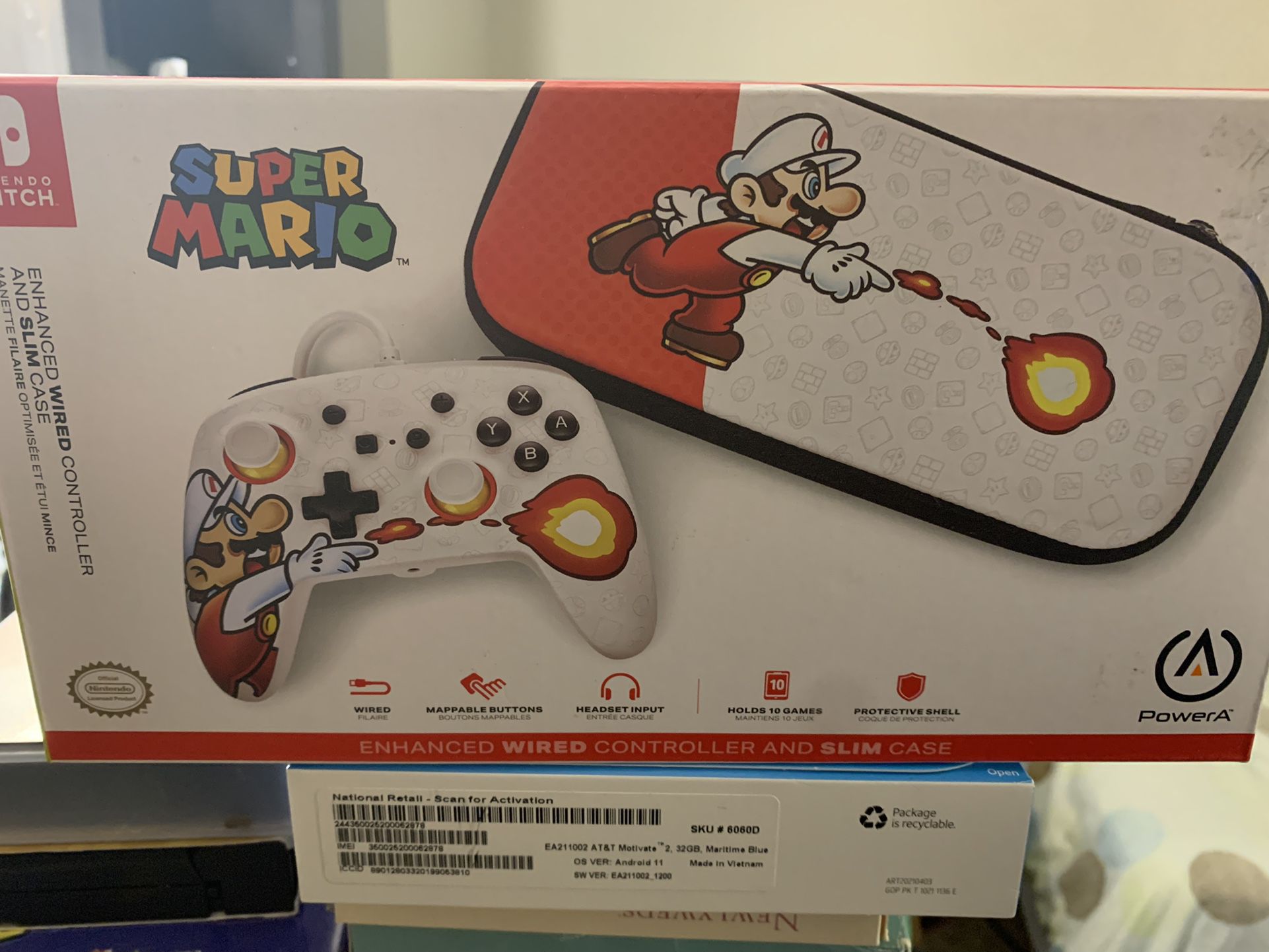 SUPER MARIO Enhanced WIRED Controller And SLIM Case (Nintendo Switch) NEW!