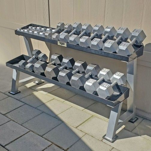 5lbs to 50lbs Dumbbell and Dumbbell Rack (Heavy Duty) 63 Inch Long - $1,200