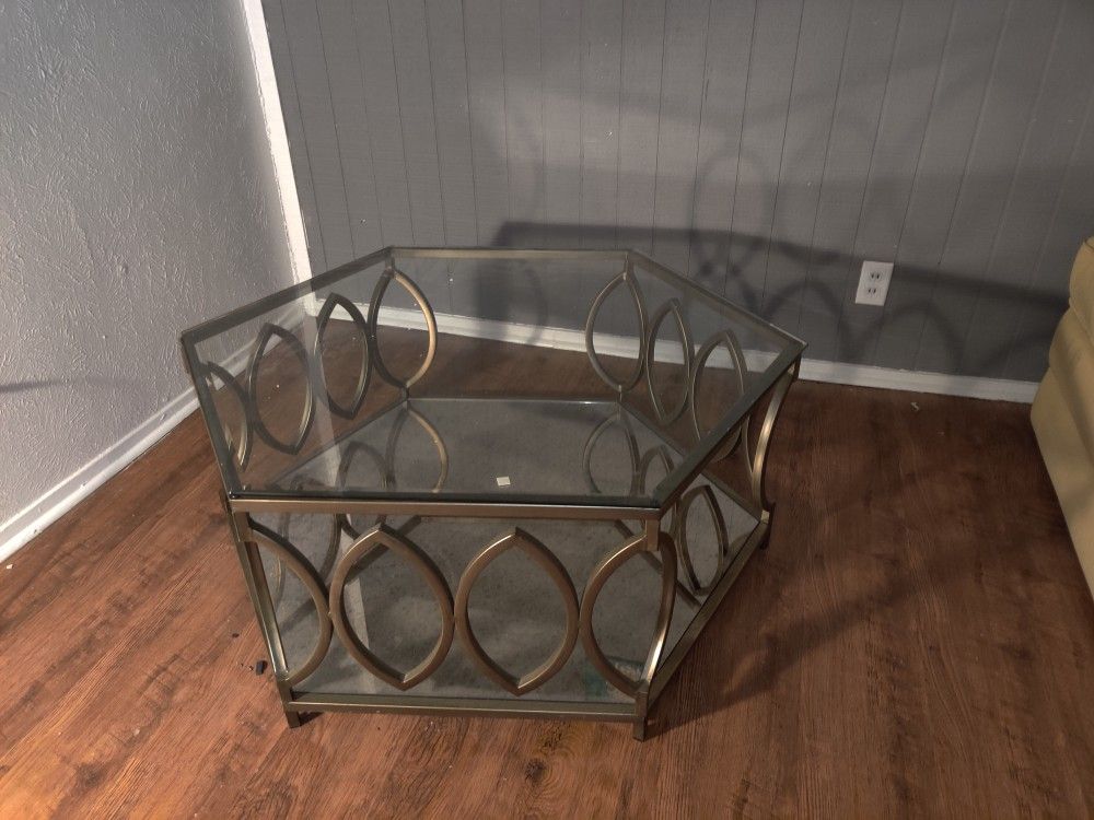 Glass coffee table