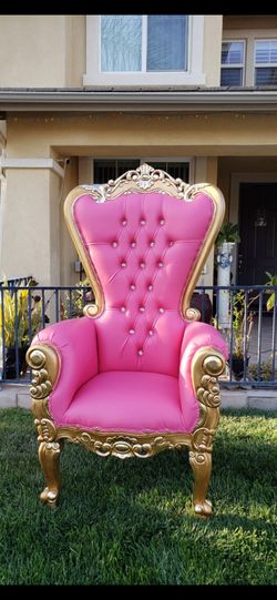 Pink and Gold Throne Chair