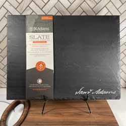 JK Adams Co Slate Cheese Appetizers Charcuterie Server Charcoal Write With Chalk 16"x12"