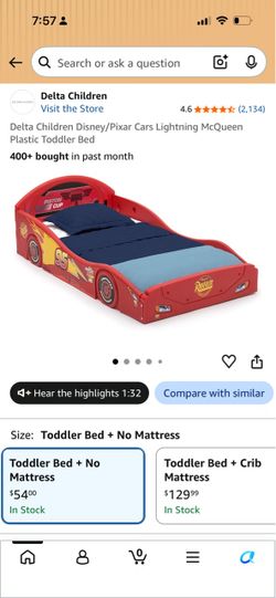 2 toddler size kids car beds