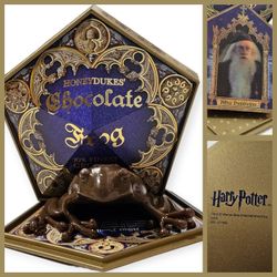 Authentic Harry Potter Chocolate Frog Prop Replica Toy Dumbledore Wizard Card