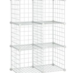 Storage,Wire Metal Grids Bookshelf,Stackable Modular Shelves,Cube Storage Organizer Bins for Home,Office,Kids Room,