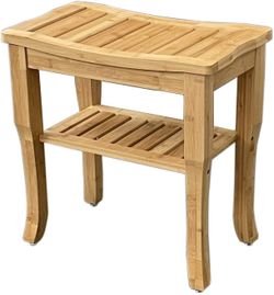 Cabot & Carlyle Premium Bamboo Shower Stool | Shower Bench | Stylish Shower Seat | Bathroom Stool | Shower Stools and Benches | Benches