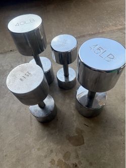 130lb of dumbbells