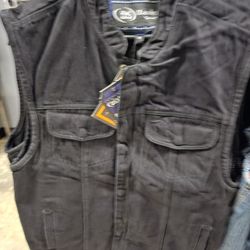 New Black Denim Vest