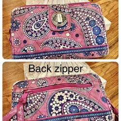 VERA BRADLEY WALLET*PINK BLUE PAISLEY*BI-FOLD 